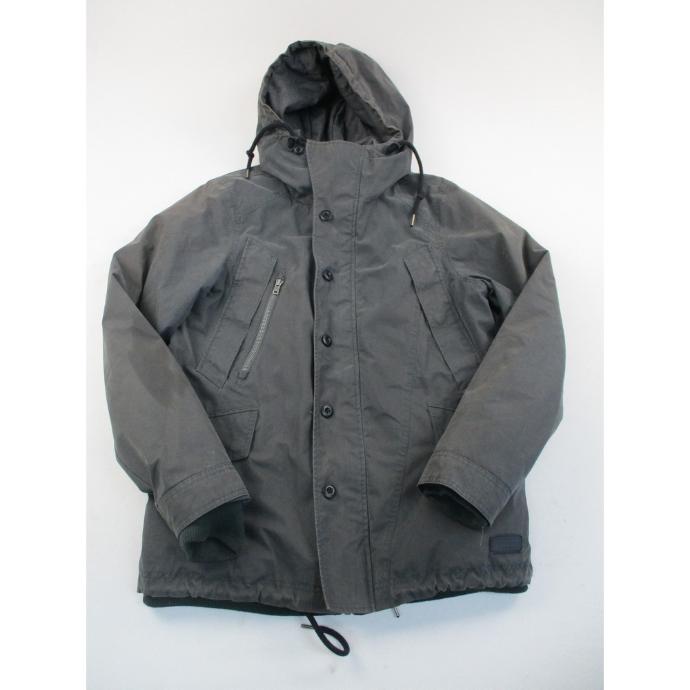 Volcom Jacket Mens Small Gray Parka A1731604 Water Resistant Insulated Hooded